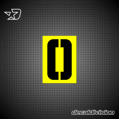 Reflective Number Sticker 0 - Stencil Square